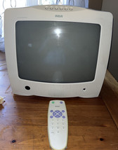 1998 White RCA Colortrak E13334WH Retro TV Gaming Television W/REMOTE Working - £64.29 GBP