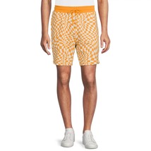 No Boundaries Mens Lounge Shorts Orange White Checked Summer Relaxed Size 2XL - £20.02 GBP