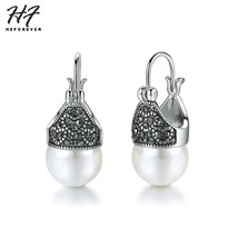 Vintage Ethnic Heart Shaped Drop Earrings for Women Imitation Pearls  Fashion Je - £8.25 GBP