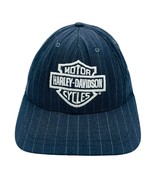 Vintage Harley Davidson Hat Pinstripe Leather Strapback American Needle - $570.20 MXN
