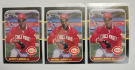 Lot of 3 1987 Donruss Barry Larkin #492 RC Rookie Cards - £7.47 GBP