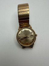 Vintage Bulova 10k RGP Men’s Wristwatch 35mm Stretch Band Excellent Condition - £155.80 GBP