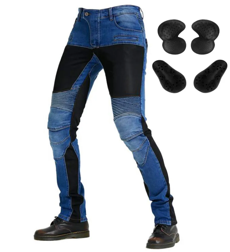 5XL Oversize Bule Jeans Mens Motorcycle Jeans Moto Jean Trousers Touring Racing - £12.12 GBP+