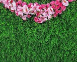 Greenery Backdrop 6.5 x 10ft w/Flowers Green Leaf Pink Flower Photo Back... - £27.39 GBP
