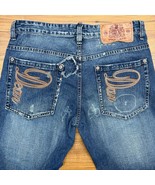 DSQUARED2 Dean Dan 36 Y2K Embroidered Patchwork Button Fly Jean Retro 90... - $139.97