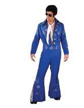 Men&#39;s Deluxe Elvis Jumpsuit Costume, Blue, Medium - £548.18 GBP+