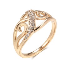 Hot Fashion Vintage Rings for Women 585 Rose Gold Color Unique Pattern Natural Z - £7.08 GBP