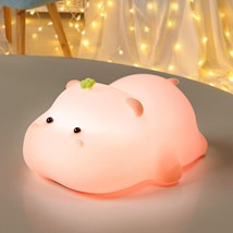 Hippo Night Light for Kids, Cute Silicone Baby Squishy Animal Night Lamp,3 Level - £13.65 GBP