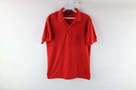 Vintage 80s Levis Mens Size Medium Faded Spell Out Collared Polo Shirt Red - £34.81 GBP