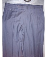 NEW BIRTOLINI MIDNIGHT BLUE FANNEL 100% WOOL TROUSERS SIZE 36R UNHEMMED ... - $985.53 MXN