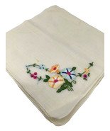 Vintage Handkerchief Hankie Morning Glory Glories Floral Flowers Embroid... - €12,74 EUR
