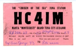 1958 QSL Chicken of the Sea Tuna Station HC4IM Ecuador - £7.00 GBP