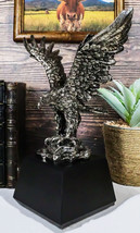 An item in the Collectibles category: King Of The Skies Majestic Electroplated Silver American Bald Eagle Figurine