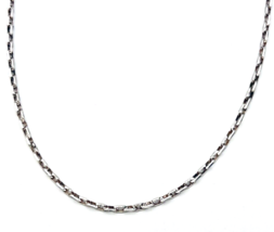 Signed Unoaerre Sterling Silver Rectangle Link Chain Necklace 8 gr - £93.86 GBP