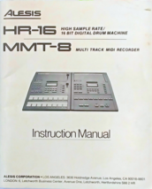 Alesis HR-16 Drum Machine and MMT-8 MIDI Recorder Original Owner&#39;s Manual Book. - £27.25 GBP