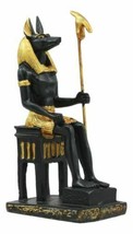 Egyptian God Of Afterlife Anubis On Throne Dollhouse Miniature Figurine - £9.42 GBP