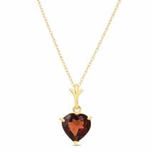 Galaxy Gold GG 14k Solid Gold 18&quot; Necklace with 1.15ct Garnet Heart Pendant - £291.86 GBP