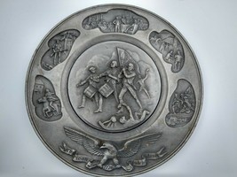 Vintage Pewter Plate American Declaration of Independence 9&quot; by Hudson - £21.57 GBP