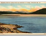 Sacandaga Lago Riva Vista Adirondack Montagne New York Unp Lino Cartolin... - $4.54