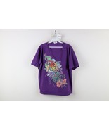 Vintage 90s Streetwear Womens Large Faded Parrot Bird Flower T-Shirt Pur... - $59.04 CAD