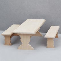 AirAds Dollhouse 1:12 Dollhouse Miniatures Furniture Picnic Table Chairs... - £6.62 GBP+