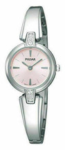 Pulsar PTA463 Women&#39;s Pink Dial Analog Quartz Stainless Steel Silver-Tone Watch - £35.97 GBP