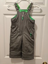 Carters 18 Mth Grey Green Snow Pants Bibs Overalls Adjustable Straps EUC... - $11.01