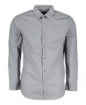 Galaxy By Harvic Mens Long Sleeve Solid Slim Fit Dress Shirt, MD.GREY, L - £15.69 GBP