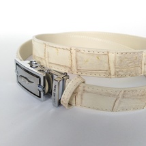 Beige Crocodile Alligator Skin Real Leather Reptile Women Fashion Buckle... - $117.59