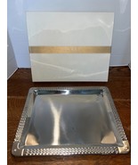 New Ralph Lauren Watchband Stainless Steel Bar Tray 13.5&quot; x 11&quot; NIB - $102.57 CAD