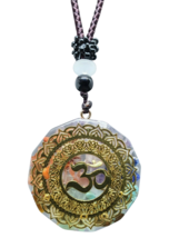 Orgone Om Necklace Pendant Symbol Chakra Healing Energy Gemstone Mandala Cord - £10.31 GBP