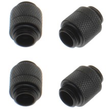 G1/4&quot; Male To Male Extender Fitting, 4Pcs Black Brass Elbow Connector For Comput - £28.92 GBP