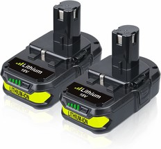 2Pack 3000mAh P102 for Ryobi 18V Battery Replacement 18Volt Battery Lithium-ion - £36.95 GBP