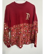 Spirit Jersey Disney Disneyland Red Christmas Sweater Top Size Medium - $1,031.88 MXN