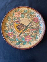 Antique deruta Méditerranéen Pottery Floral/Oiseau 12.5 Décoratifs Mural... - $128.32