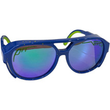 Pit Viper Blue Green Reflective Lens Sunglasses Blue Frame Goth Steam Punk - £42.12 GBP