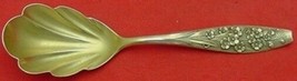 Flora by Shiebler Sterling Silver Sugar Spoon Fluted Gold Washed 5 7/8&quot; - £147.37 GBP