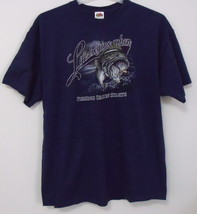 Men NWT Fruit of the Loom Navy Blue Short Sleeve Fishing Season T Shirt 2XL - £12.71 GBP
