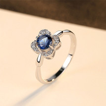 Ring Women's 925 Silver Bracelet Flower Sri Lanka Sapphire US8 - £22.08 GBP