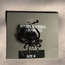 Simply Vera Wang Jewelry Jet Black Tarantula Spider Fashion Statement Ring Sz 8 - £19.89 GBP