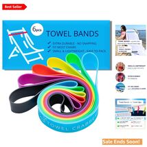 Towel Bands for Beach Pool Cruise Chairs Bright Colors Silicone Secureful - $26.68