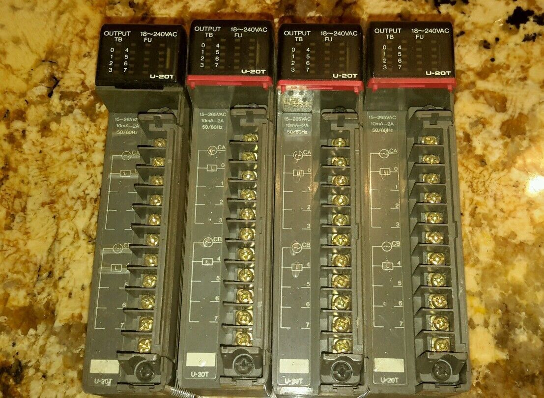 TI TEXAS INSTRUMENTS U-20T PLC OUTPUT RELAY MODULE  (LOT OF 4) $119 - $45.00