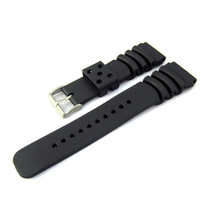 22mm Silicone Rubber Watch Band Strap Fit Timewalker Steel Link Black Pin Buckle - $12.99