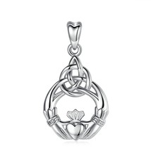 100% 925 Sterling Silver Necklace Celtics Knot Claddagh Pendant Charm Necklaces  - £22.03 GBP