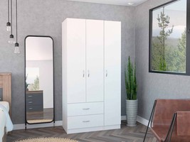 Austral 3 Door Armoire Wardrobe Closet (White) - £386.82 GBP