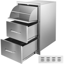 VEVOR 30&quot;X17&quot; Outdoor Kitchen Triple Drawer Paper Roll Holder Stainless ... - £333.74 GBP