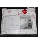 The Farmhouse Rachel Ashwell Shabby Chic Pink Floral Extra Soft King She... - $88.99