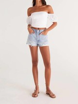 Z Supply classic high rise denim shorts in Bleached Indigo - £41.05 GBP