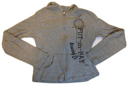 OP Girl Put-In-Bay Gray Hoodie XL Girl&#39;s 100% Cotton Zip Sweatshirt  - £23.88 GBP