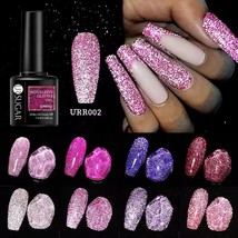 US Neon Fluorescence Flash Glitter Disco Reflective Gel Nail Polish Soak... - £6.35 GBP